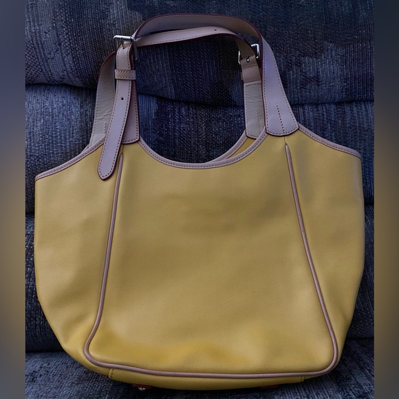 Dooney & Bourke yellow tote. - Picture 2 of 8